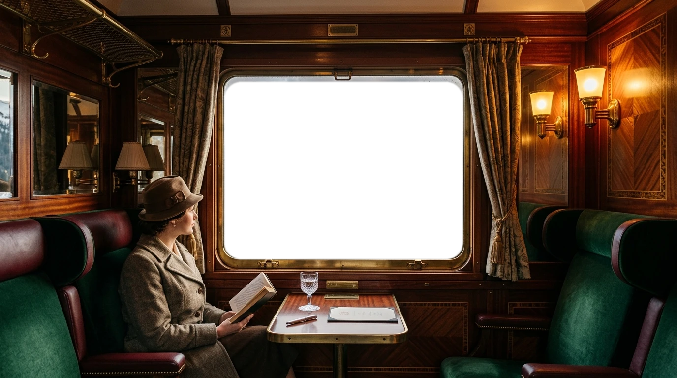 1930s Orient Express cabin window aperture
